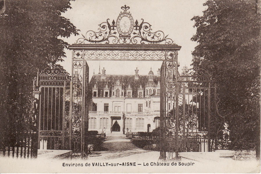 Château de Soupir avant guerre, vue de l'entrée
