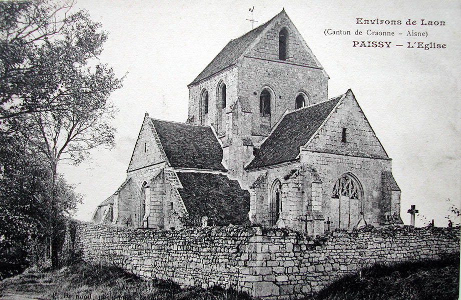 L'église de Paissy vers 1910