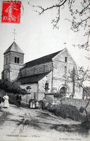 L'église de Vassogne vers 1912