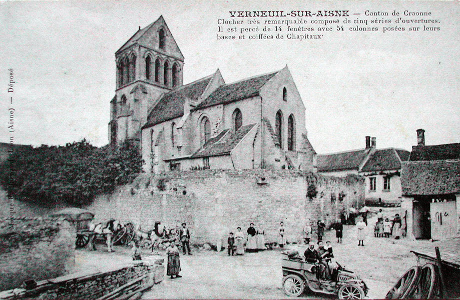 L'église de Verneuil vers 1908
