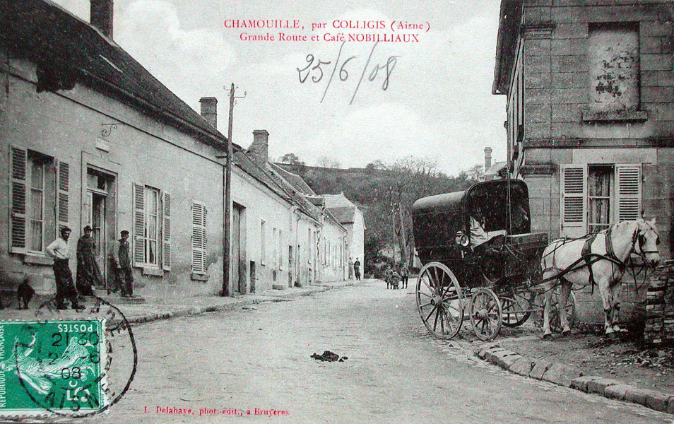 Chamouille, le café Nobilliaux vers 1908