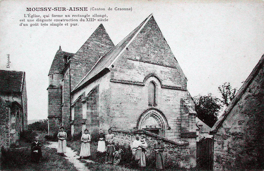 Moussy-sur-Aisne, l'église vers 1905