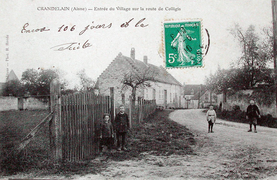 Crandelain, l'entrée du village vers 1910
