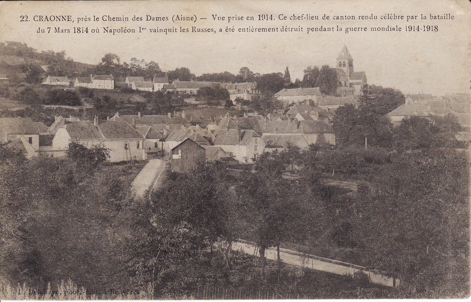 Craonne - Vue prise en 1914