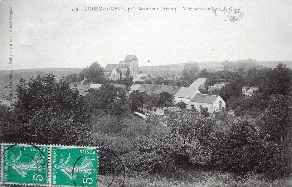 Cuissy-et-Geny, vue générale du village de Geny vers 1905