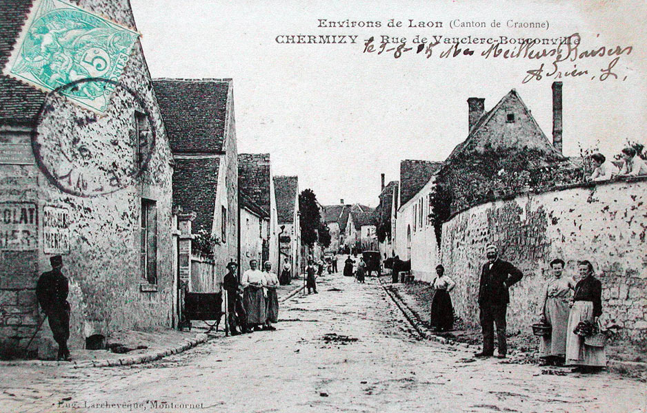 Chermizy, rue de Vauclerc-Bouconville vers 1905