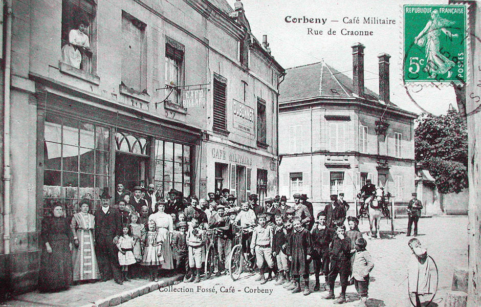 Corbeny, le Café militaire rue de Craonne, vers 1911
