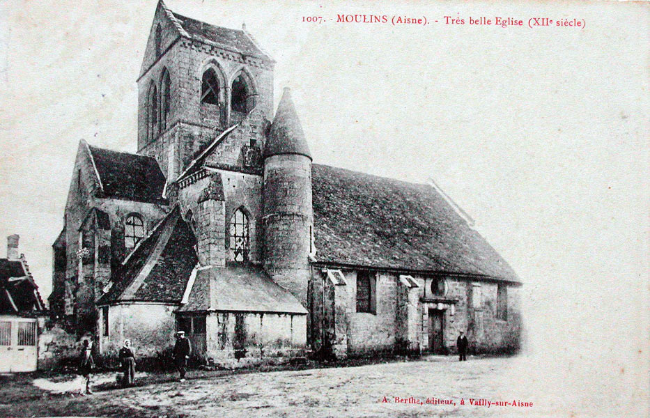 Moulins, l'église vers 1905