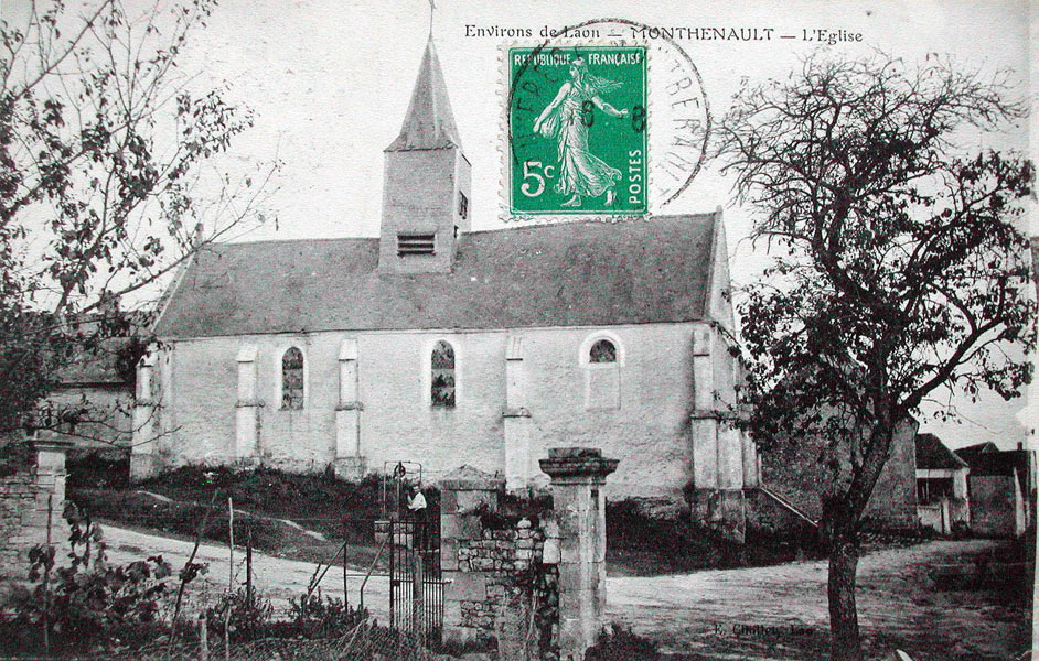 Monthenault, l'église vers 1908