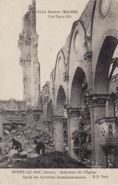Eglise de Berry-au-Bac en ruines
