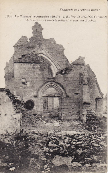 Moussy-sur-Aisne, l'église en ruines