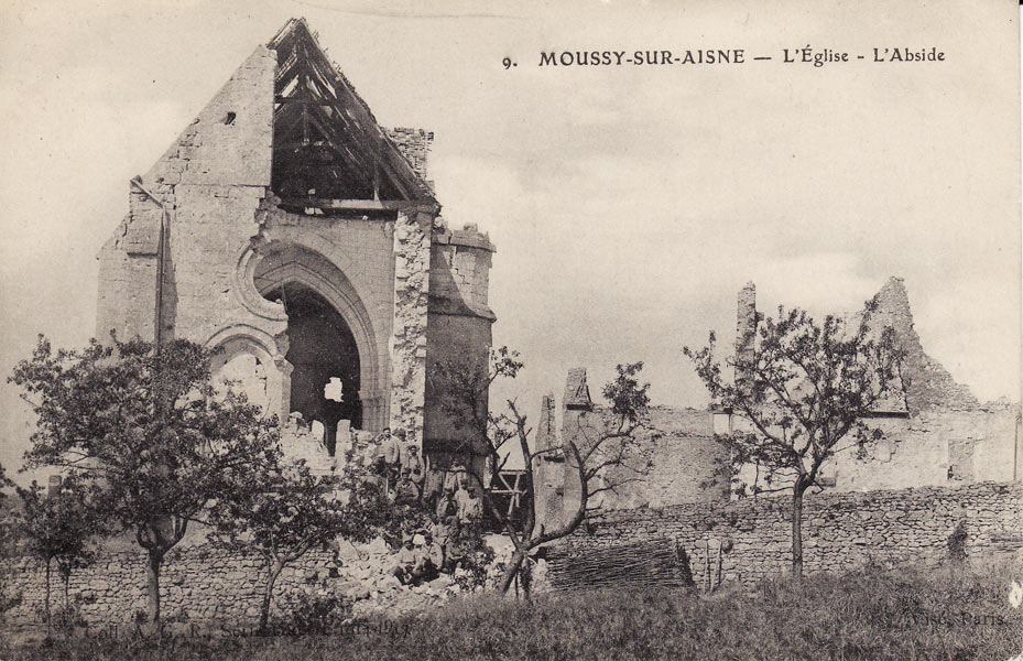Moussy-sur-Aisne, l'église en ruines