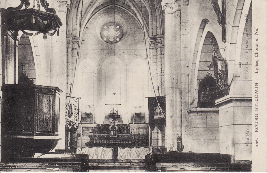L'église de Bourg-et-Comin (vue intérieure)