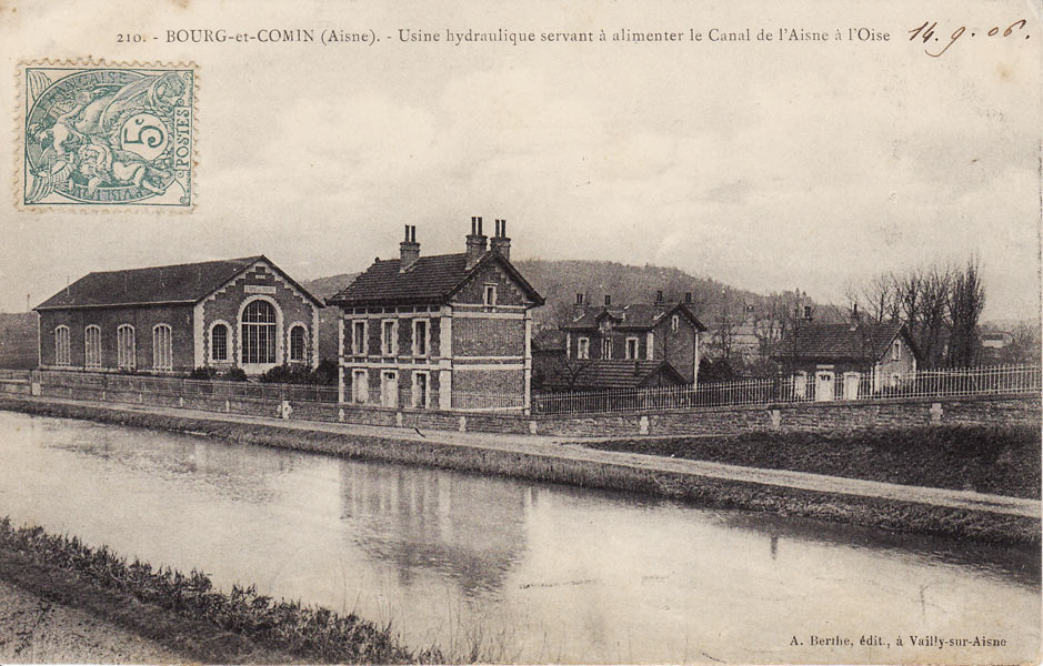 Usine hydaulique de Bourg-et-Comin vers 1906