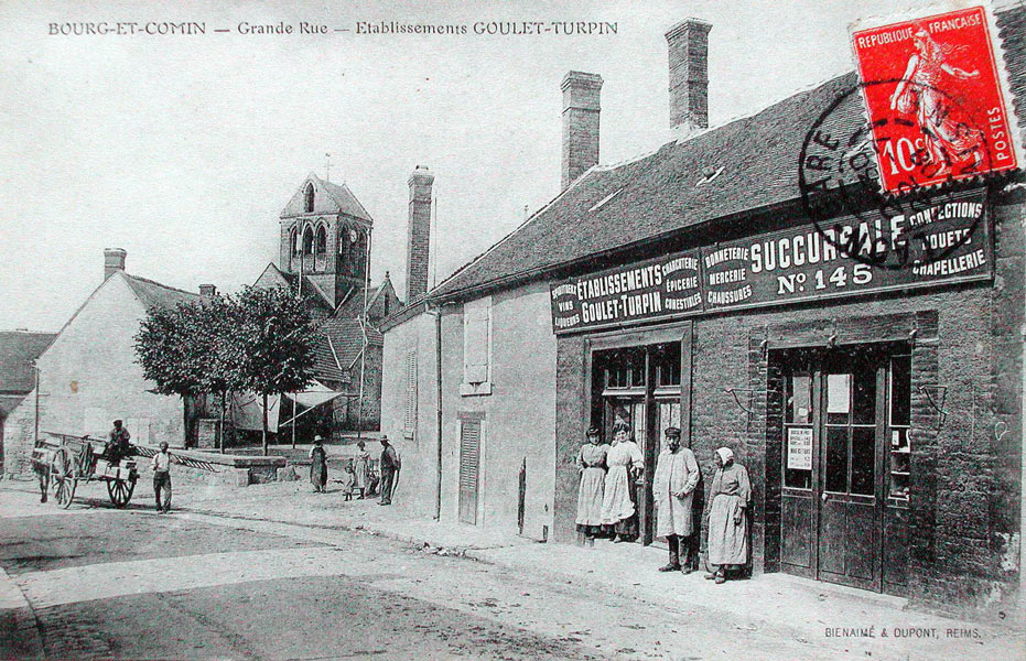 Bourg-et-Comin, établissements Goulet-Turpin, vers 1911