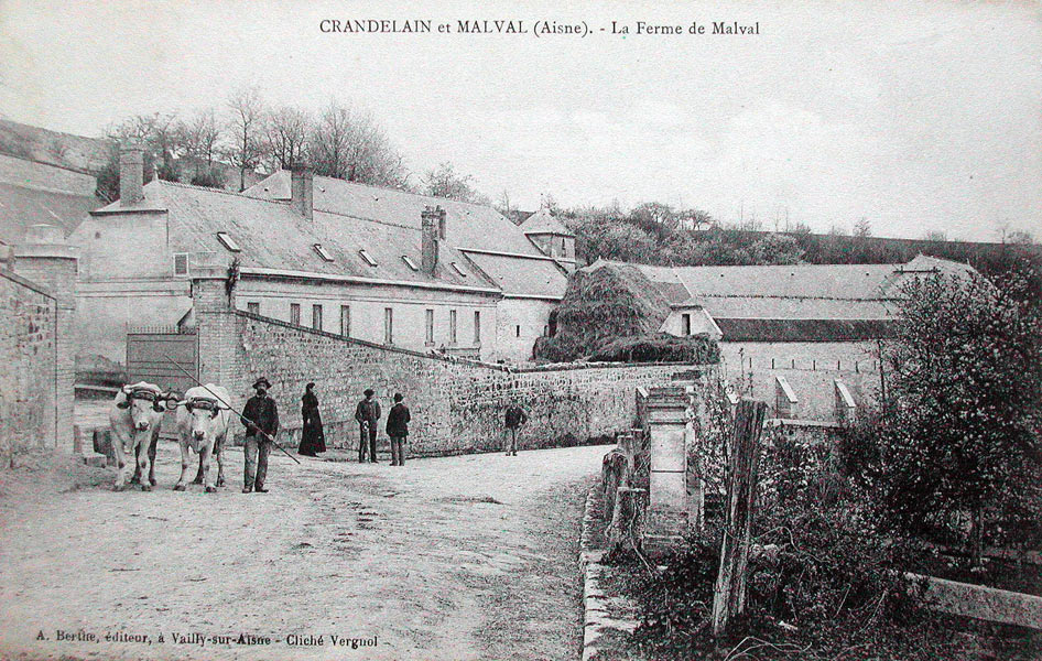 Ferme de Malval, vue extérieure vers 1905