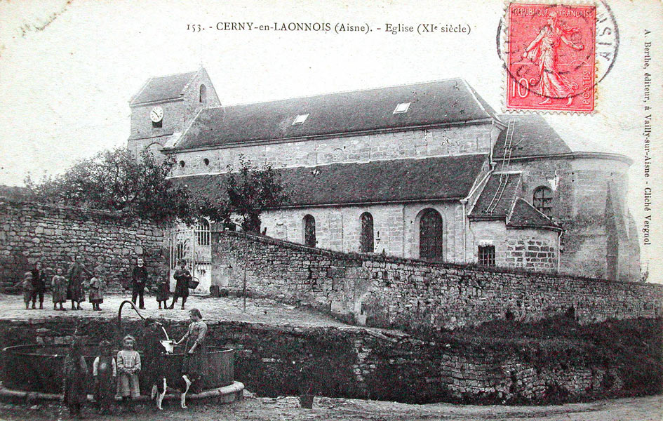 L'Eglise de Cerny-en-Laonnois vers 1905